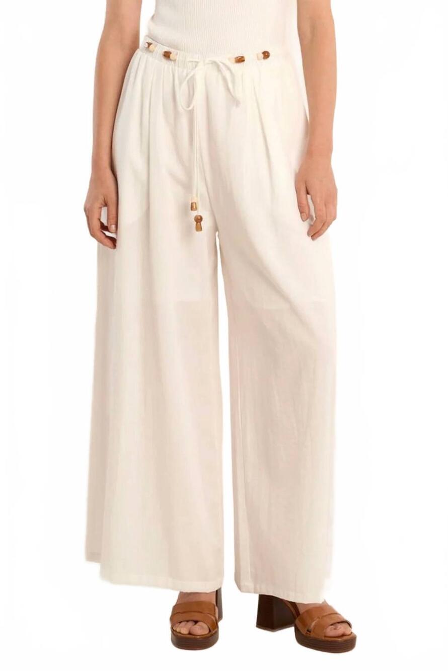 NEW MOLLY BRACKEN women's sienna linen pants in white